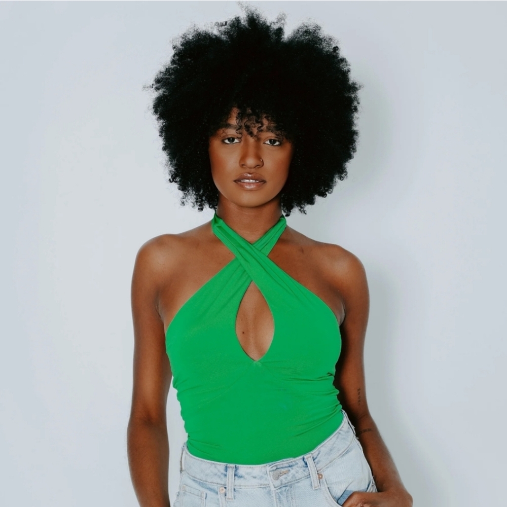 NWT Klassy Network Keyhole Bramisuit Green Size Large